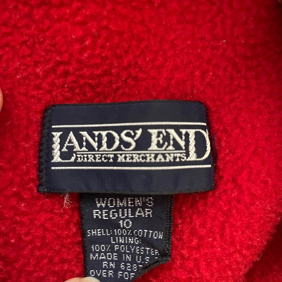 VINTAGE Land's End Black Wash Red Fleece Lined Jeans Size 10 Vintage sizing - Picture 3 of 4